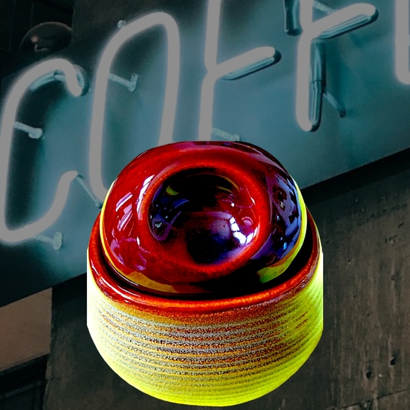 Vtg 70's Sango Roma Caramel Stoneware 4933 Coffee Creamer Sugar Bowl Lid 3PC Set - Picture 4 of 11